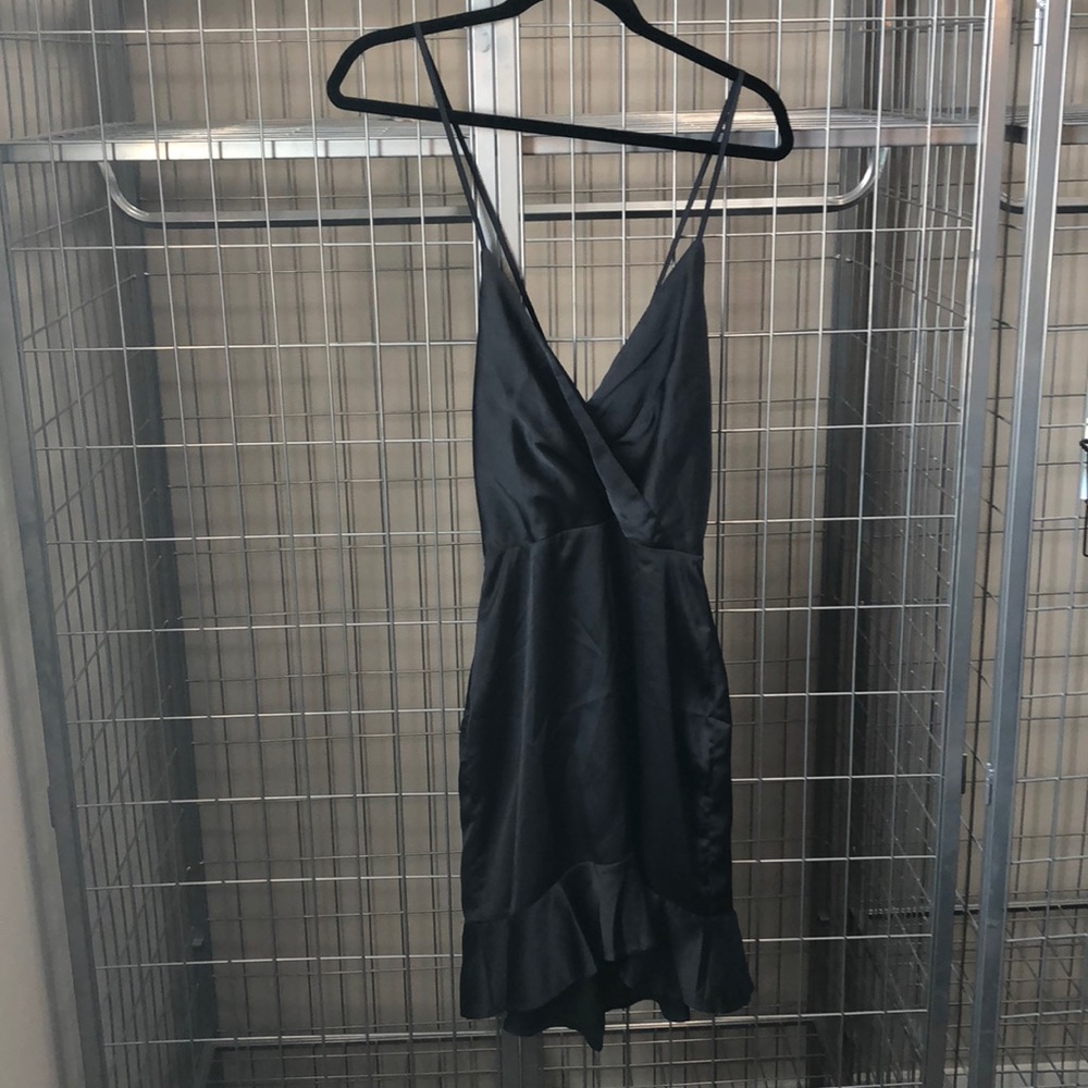 Showpo Dark Navy Corset back mini dress silk